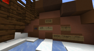 Activation button for playing 'God Rest Ye Merry Gentlemen' with note blocks on the side of a Yule Log.